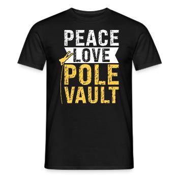 Peace - Love - Pole Vault - Pole Jumping - Men's T-Shirt - black - Front - AI Model Male 178 light (178cm)