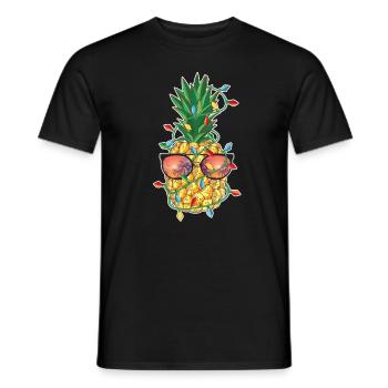 Christmas Fruit Pineapple Holiday Outfit X-Mas - Men's T-Shirt - black - Front - AI Model Male 178 light (178cm)
