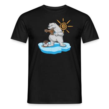 Umweltschutz Klimawandel Tag der Erde Eisbär Demo - Männer T-Shirt - Schwarz - Vorne - AI Model Male 178 light (178cm)
