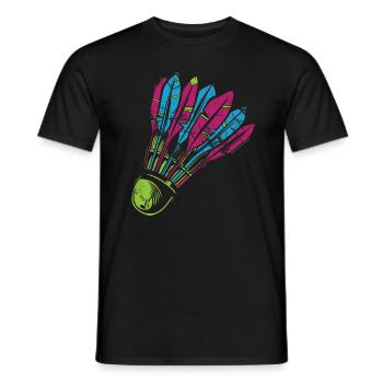 Badminton - Männer T-Shirt - Schwarz - Vorne - AI Model Male 178 light (178cm)