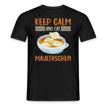 KEEP CALM AND EAT MAULTASCHEN - Männer T-Shirt - Schwarz - Vorne - AI Model Male 178 light (178cm)