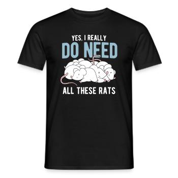 Nagetier Maus Ratte - Männer T-Shirt - Schwarz - Vorne - AI Model Male 178 light (178cm)