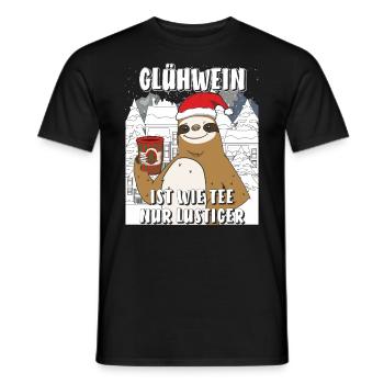 WEIHNACHTEN GLÜHWEIN IST WIE TEE - Männer T-Shirt - Schwarz - Vorne - AI Model Male 178 light (178cm)