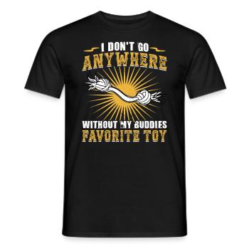 The favorite toy of mine and my dog - Men's T-Shirt - black - Front - AI Model Male 178 light (178cm)