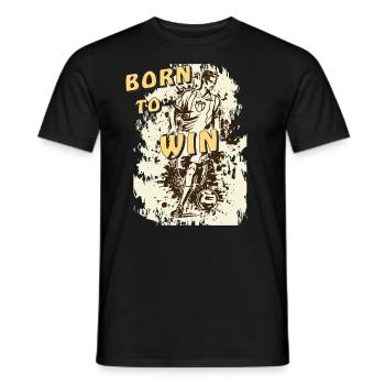 FUßBALL BORN TO WIN - Männer T-Shirt - Schwarz - Vorne - AI Model Male 178 light (178cm)