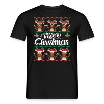 NOËL RENNES JOYEUX NOËL - T-shirt homme - noir - Devant - AI Model Male 178 light (178cm)