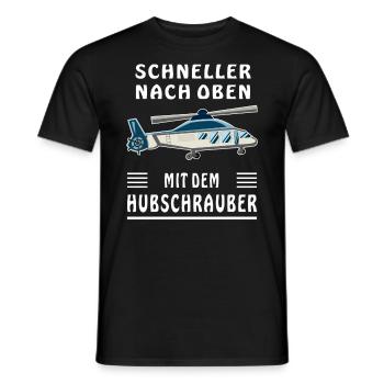 SCHNELLER NACH OBEN MIT DEM HUBSCHRAUBER - Männer T-Shirt - Schwarz - Vorne - AI Model Male 178 light (178cm)