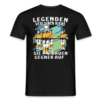 TISCHFUSSBALL LEGENDEN VERLIEREN NICHT - Männer T-Shirt - Schwarz - Vorne - AI Model Male 178 light (178cm)