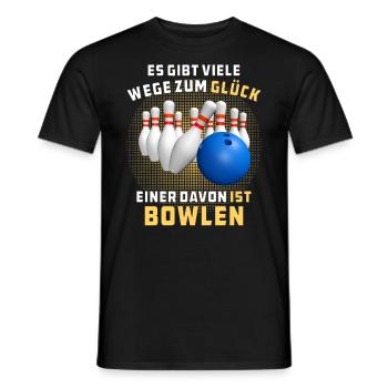 GLÜCK IST BOWLEN - Männer T-Shirt - Schwarz - Vorne - AI Model Male 178 light (178cm)