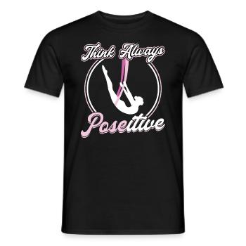 Think Always POSEitive - Aerialist - Men's T-Shirt - black - Front - AI Model Male 178 light (178cm)