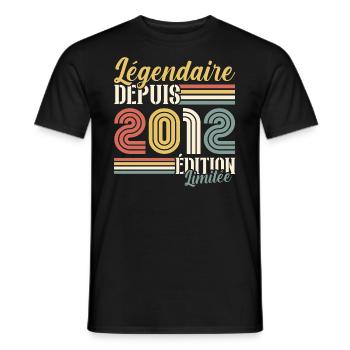Légendaire Depuis 2012 - T-shirt homme - noir - Devant - AI Model Male 178 light (178cm)