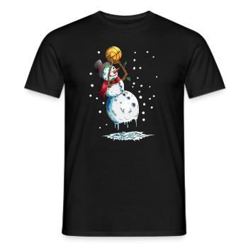 Schneemann Basketballsport Basketball im Schnee - Männer T-Shirt - Schwarz - Vorne - AI Model Male 178 light (178cm)