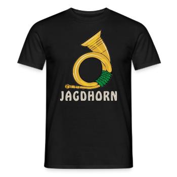 JAGDHORN - Männer T-Shirt - Schwarz - Vorne - AI Model Male 178 light (178cm)