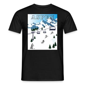 SCHI FAHREN USA ASPEN - Männer T-Shirt - Schwarz - Vorne - AI Model Male 178 light (178cm)