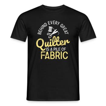 Quilten von Tagesdecken - Männer T-Shirt - Schwarz - Vorne - AI Model Male 178 light (178cm)