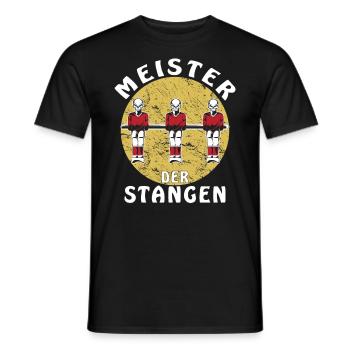 TISCHFUSSBALL MEISTER DER STANGEN - Männer T-Shirt - Schwarz - Vorne - AI Model Male 178 light (178cm)