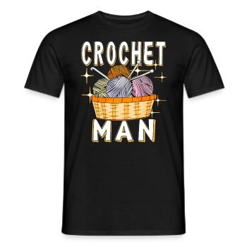 CROCHET MAN - Männer T-Shirt - Schwarz - Vorne - AI Model Male 178 light (178cm)