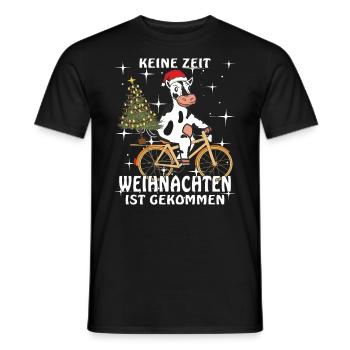 KUH FAHRRAD WEIHNACHTEN IST GEKOMMEN - Männer T-Shirt - Schwarz - Vorne - AI Model Male 178 light (178cm)