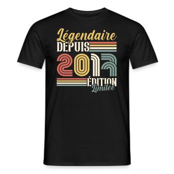 Légendaire Depuis 2017 - T-shirt homme - noir - Devant - AI Model Male 178 light (178cm)