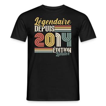 Légendaire Depuis 2014 - T-shirt homme - noir - Devant - AI Model Male 178 light (178cm)