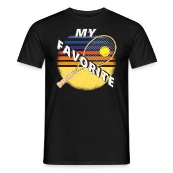 TENNIS MY FAVORITE - Männer T-Shirt - Schwarz - Vorne - AI Model Male 178 light (178cm)
