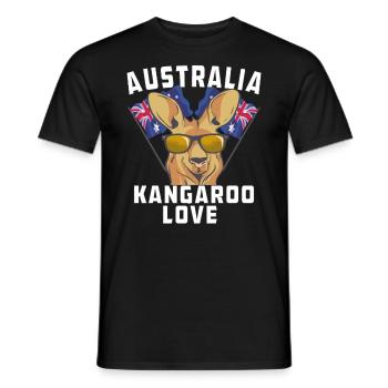 AUSTRALIA KANGAROO LOVE - Men's T-Shirt - black - Front - AI Model Male 178 light (178cm)
