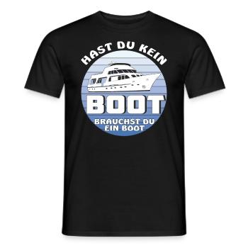 HAST DU KEIN BOOT - Männer T-Shirt - Schwarz - Vorne - AI Model Male 178 light (178cm)