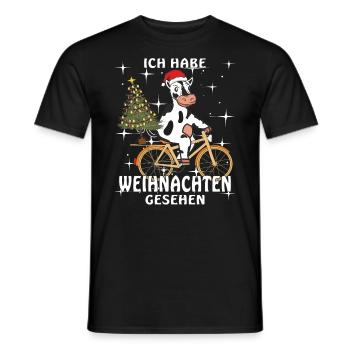 KUH FAHRRAD ICH HABE WEIHNACHTEN GESEHEN - Männer T-Shirt - Schwarz - Vorne - AI Model Male 178 light (178cm)