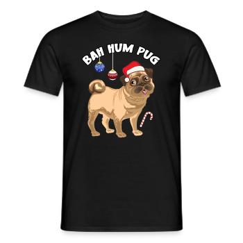 Christmas Xmas Family Matching Funny Bah Hum Pug - Männer T-Shirt - Schwarz - Vorne - AI Model Male 178 light (178cm)