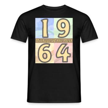 GEBOORTEJAAR 1964 - Heren T-shirt - zwart - Voor - AI Model Male 178 light (178cm)