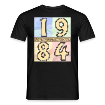 BIRTHDAY YEAR 1984 - Men's T-Shirt - black - Front - AI Model Male 178 light (178cm)