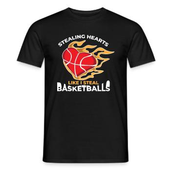 Basket-ball panier de basket-ball panier lancer des joueurs de basket-ball - T-shirt homme - noir - Devant - AI Model Male 178 light (178cm)