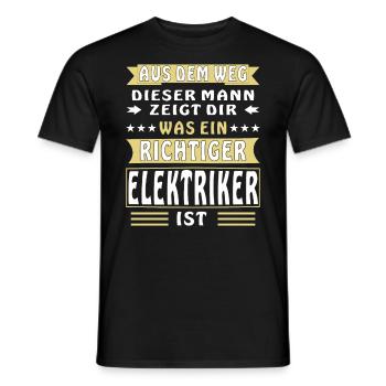 WAS EIN RICHTIGER ELEKTRIKER IST - Männer T-Shirt - Schwarz - Vorne - AI Model Male 178 light (178cm)