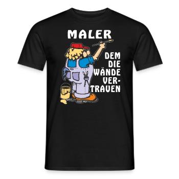 MALER DEM DIE WÄNDE VERTRAUEN - Männer T-Shirt - Schwarz - Vorne - AI Model Male 178 light (178cm)