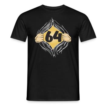 64 SHIRT ON - Men's T-Shirt - black - Front - AI Model Male 178 light (178cm)