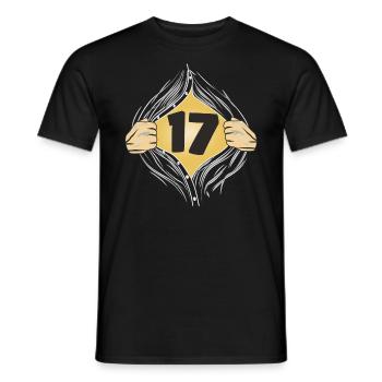 17 PUT ON SHIRT - Men's T-Shirt - black - Front - AI Model Male 178 light (178cm)