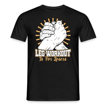 L’entraînement des jambes est pour les perdants - Bras de fer - T-shirt homme - noir - Devant - AI Model Male 178 light (178cm)