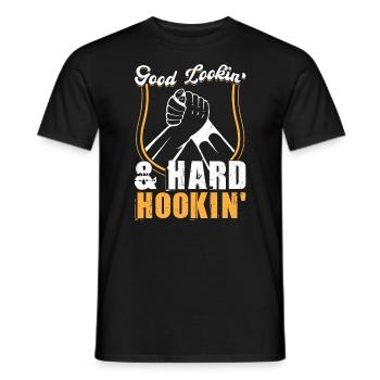Good Looking And Hard Hooking - Arm Wrestling - Männer T-Shirt - Schwarz - Vorne - AI Model Male 178 light (178cm)