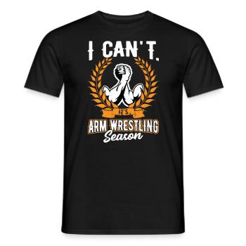 C’est la saison du bras de fer - T-shirt homme - noir - Devant - AI Model Male 178 light (178cm)