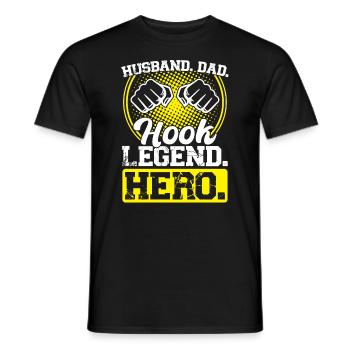 Husband, Dad And Hook Legend - Arm Wrestling - Männer T-Shirt - Schwarz - Vorne - AI Model Male 178 light (178cm)