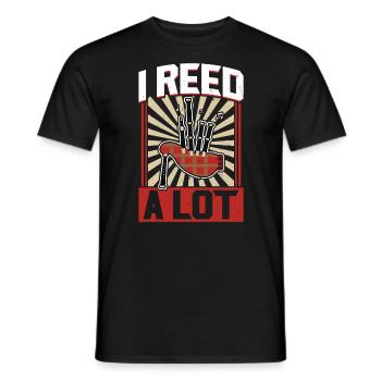 I Reed A Lot - Bagpiper - Men's T-Shirt - black - Front - AI Model Male 178 light (178cm)