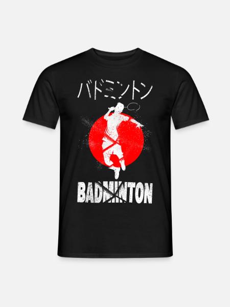 Badminton Japan Japanische Schriftzeichen Sonne - Männer T-Shirt - Schwarz