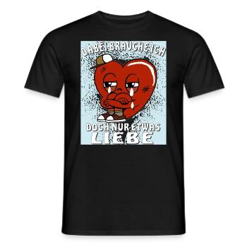 LE CŒUR A JUSTE BESOIN D’UN PEU D’AMOUR - T-shirt homme - noir - Devant - AI Model Male 178 light (178cm)