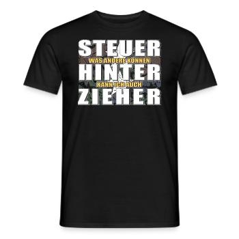 STEUERHINTERZIEHER - Männer T-Shirt - Schwarz - Vorne - AI Model Male 178 light (178cm)