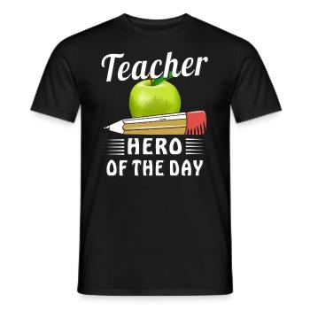 HÉROS ENSEIGNANT DU JOUR - T-shirt homme - noir - Devant - AI Model Male 178 light (178cm)