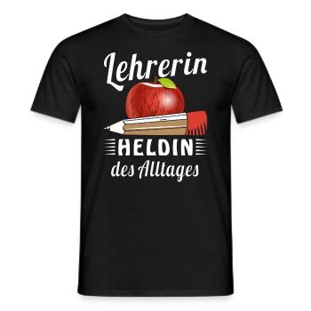 LEHRERIN HELDIN DES ALLTAGES - Männer T-Shirt - Schwarz - Vorne - AI Model Male 178 light (178cm)