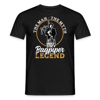 La légende du joueur de cornemuse - Cornemuse - T-shirt homme - noir - Devant - AI Model Male 178 light (178cm)