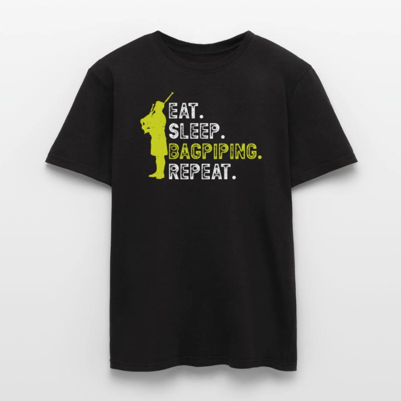 Manger. Dormir. Cornemuse. Répéter. -Cornemuseur T-shirt homme