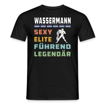 WASSERMANN - Männer T-Shirt - Schwarz - Vorne - AI Model Male 178 light (178cm)