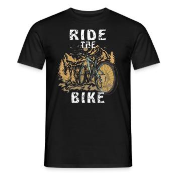 FAHRRAD RIDE THE BIKE - Men's T-Shirt - black - Front - AI Model Male 178 light (178cm)